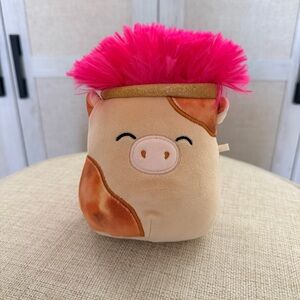 NWOT Squishmallows Small Zinabell the Cow, Squish-Doo Plush Toy with Mohawk 5”
